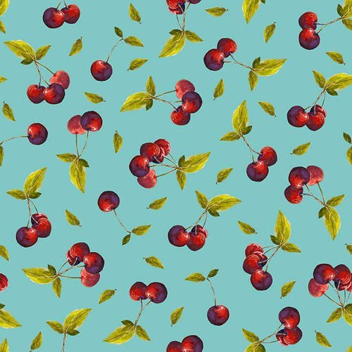 Fruit for Thought Cherries- Teal