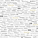 White Thank You Multilingual w/Metallic