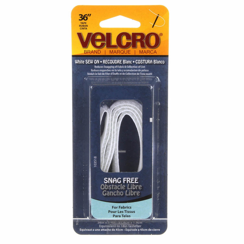 VELCRO® Brand Fastener Snag Free Strip White 3/4in x 36in