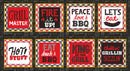 Multi Peace Love BBQ 24in repeat 8 blocks