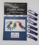 6 Large Tab Zipper Slides Royal