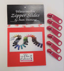 6 Large Tab Zipper Slides Watermelon