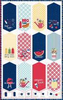 Multi Red, White & Blue Pennant Panel