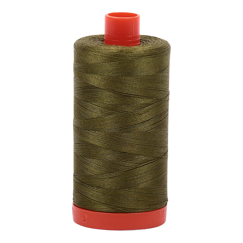 Mako Cotton Thread Solid 50wt 1422yds Very Dark Olive