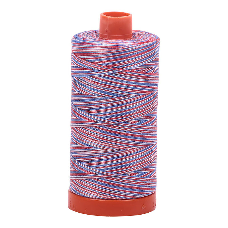 Mako Cotton Embroidery Thread 50wt 1422yds Variegated Red/White/Blue