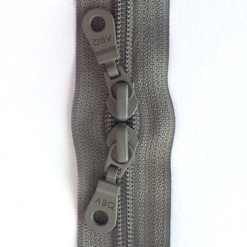 30in Zipper Charcoal Gray Double Pull