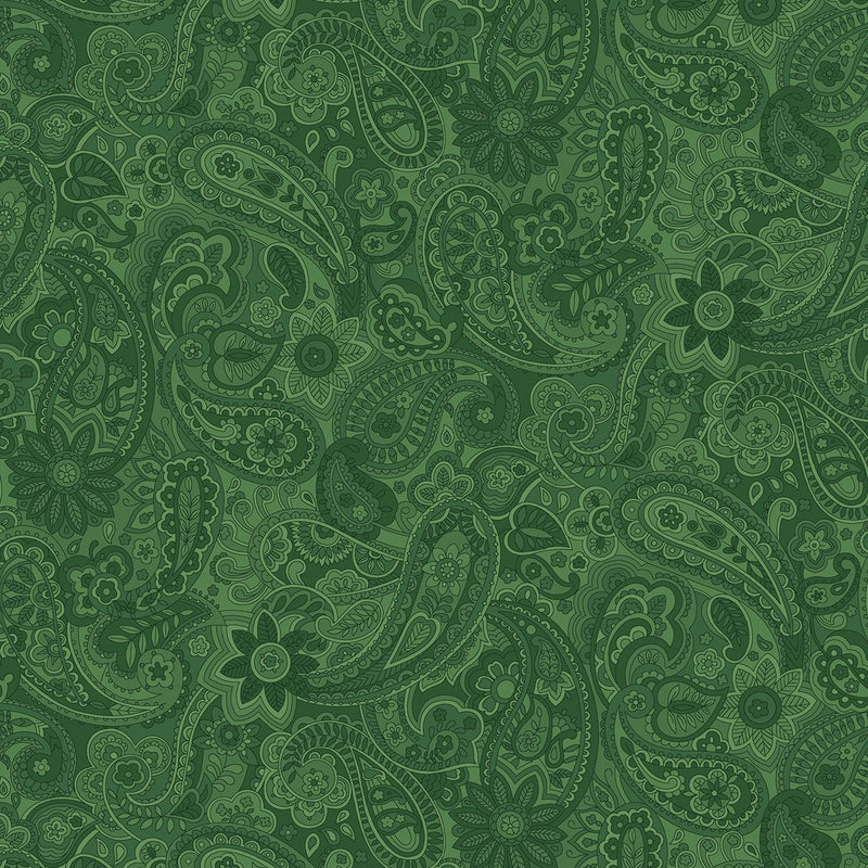 Green Paisley 108in Wide Back