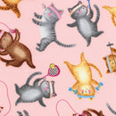 Pink Exercising Cats