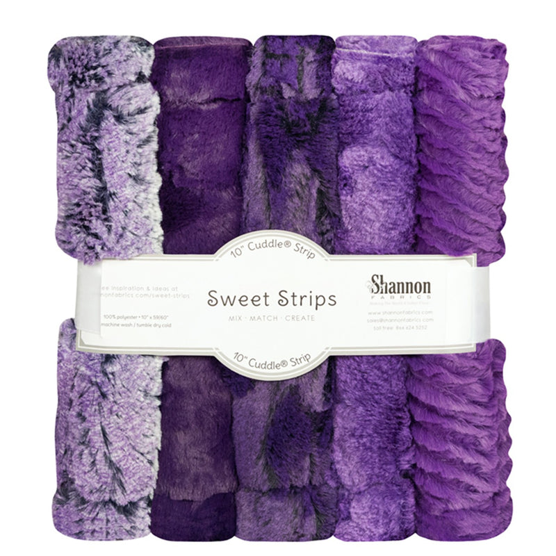 5 Pack of 10in Luxe Cuddle Strips Eggplant