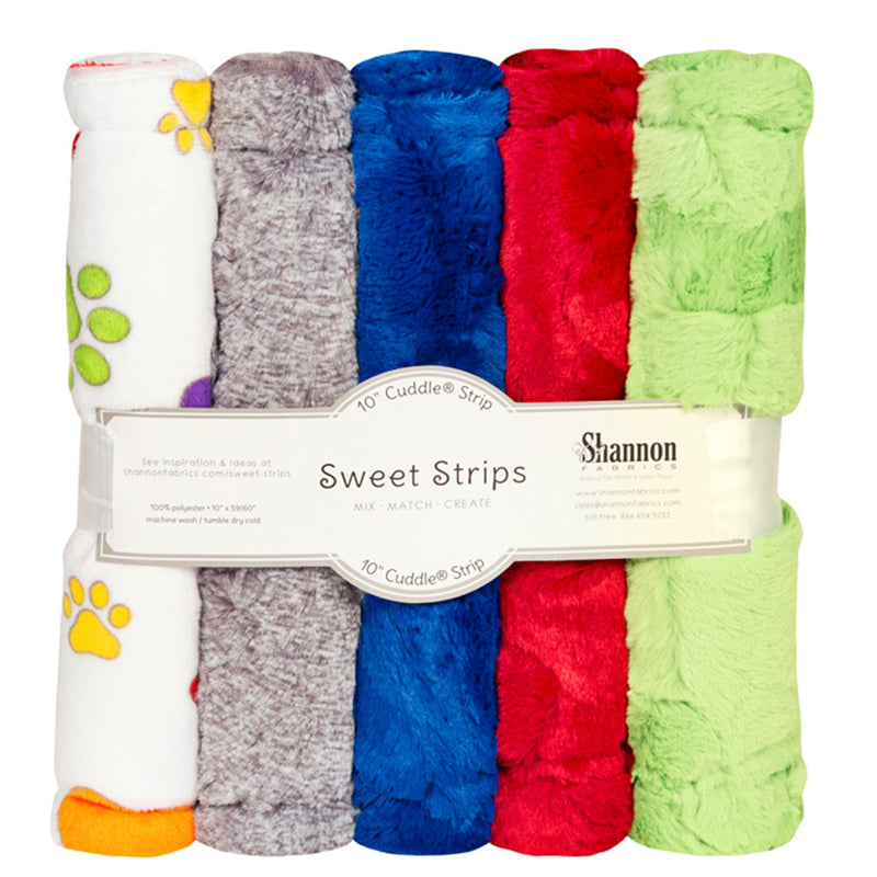 5 Pack of 10in Luxe Cuddle Strips Rainbow