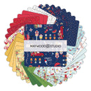 5in Squares Red, White & Bloom, 42pcs/bundle