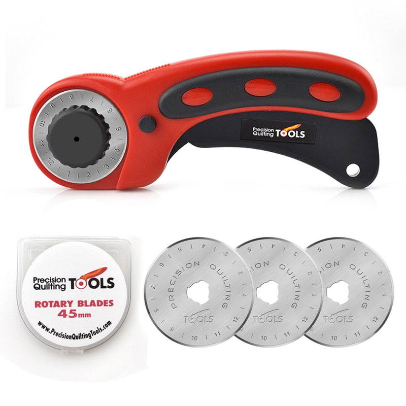 45mm Deluxe Rotary Cutter Red with 3 Extra Blades
