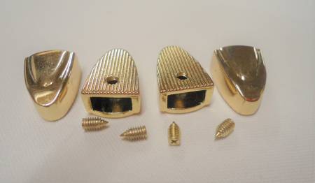 Gold Zipper End Caps 4pk