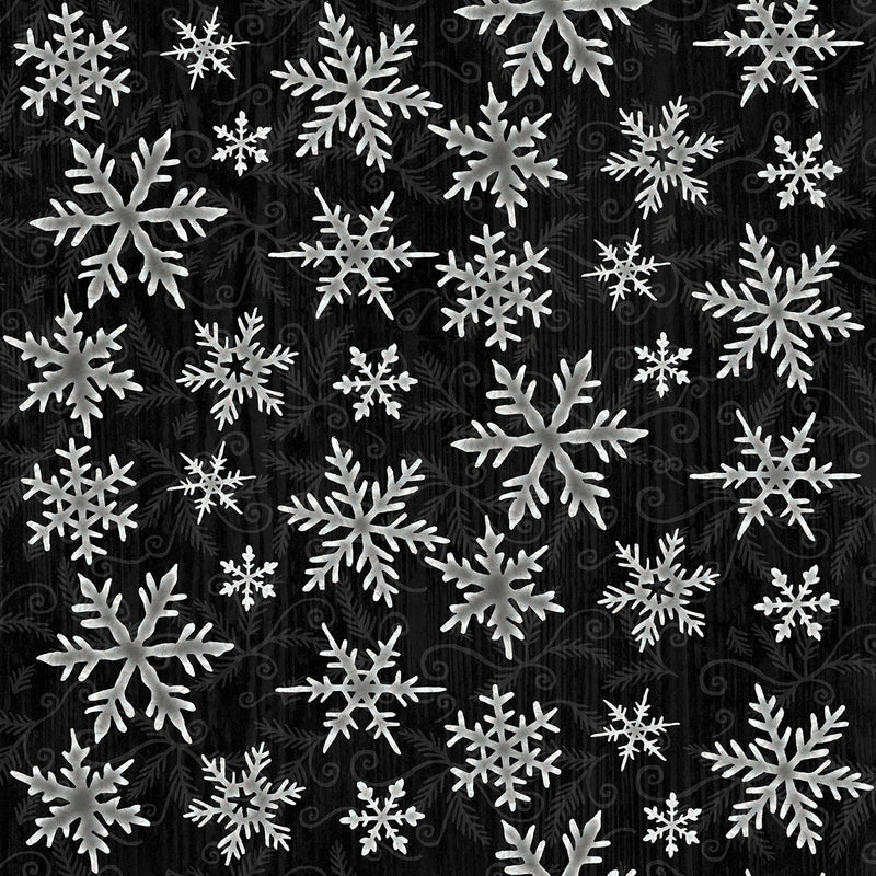 Black Snowflakes Flannel