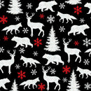 Black Textured Motifs Flannel