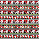 Multi Angels & Poinsettias Novelty Stripe Flannel