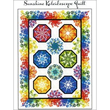 Sunshine Garden One Fabric Kaleidoscope Quilt Kit