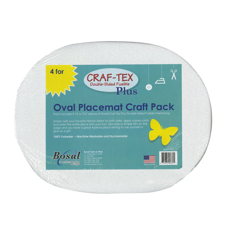 Placemat Craft Pack 16in x 12-1/2in Oval 4pk