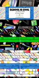 2-1/2in Strips School is Cool, 40pcs, 4 bundles/pack