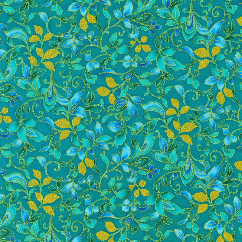 Vines Teal w/Metallic