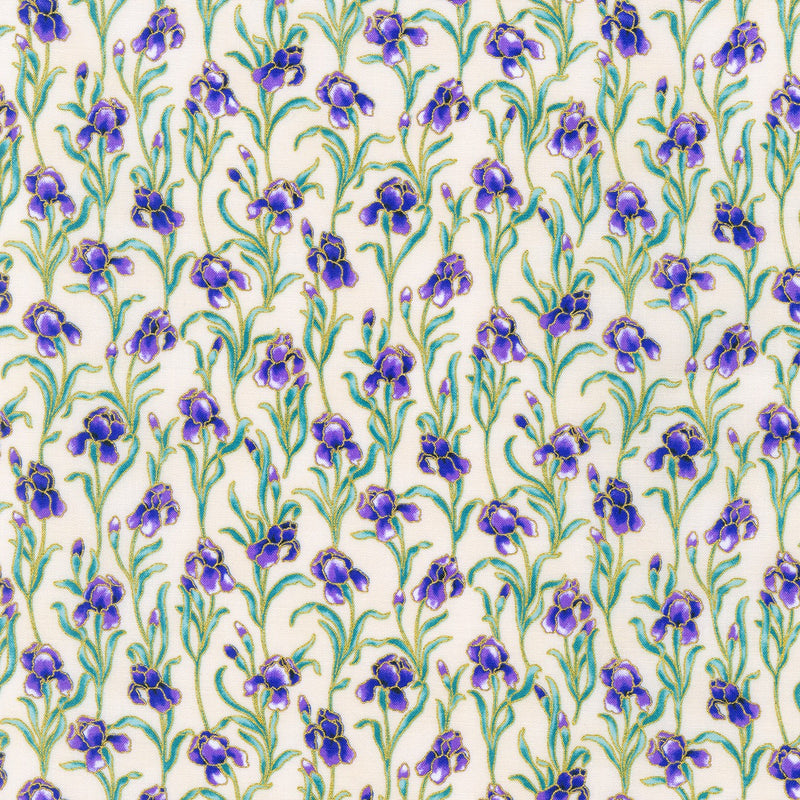 Small Flowers Iris w/Metallic