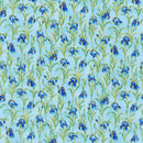 Small Flowers LT. Blue w/Metallic