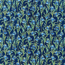 Small flowers Navy w/Metallic