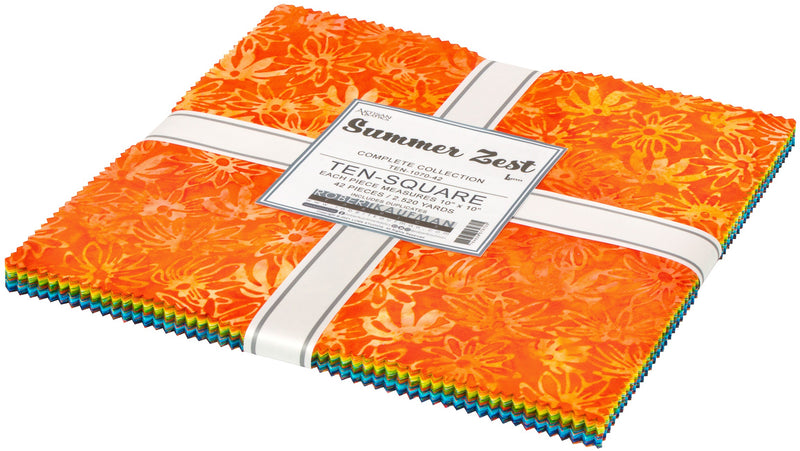 10in Squares Summer Zest Batik, 42pcs/bundle