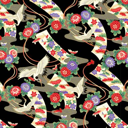 Tsuru Cranes & Ribbons w/Metallic