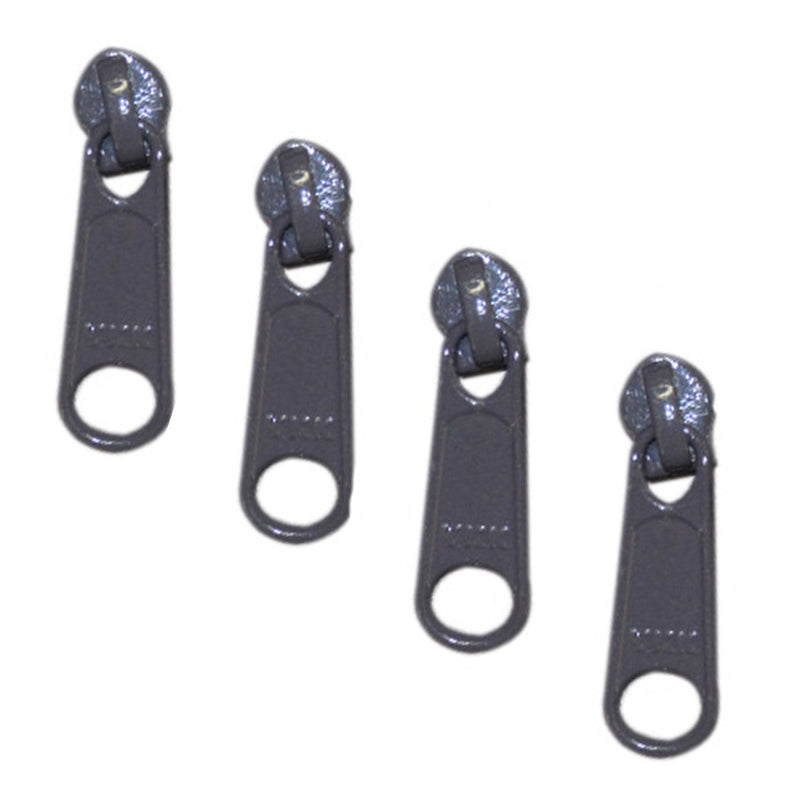 6 Large Tab Zipper Slides Charcoal