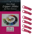 6 Large Tab Zipper Slides Hot Pink