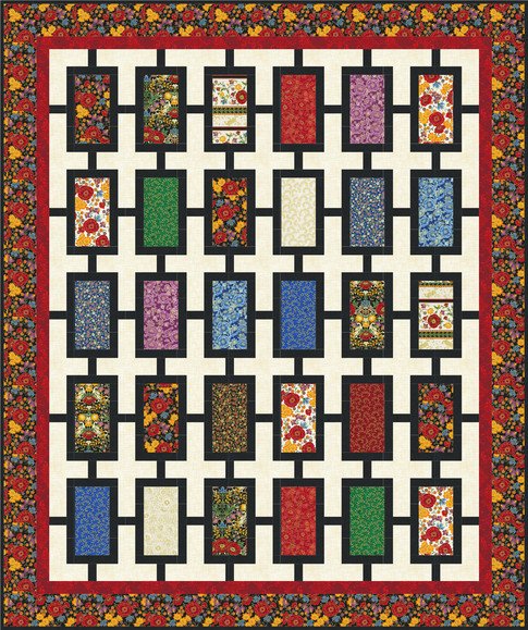 Garden Tiles Quilt Kit Featuring Florentine Garden (Multi Color)