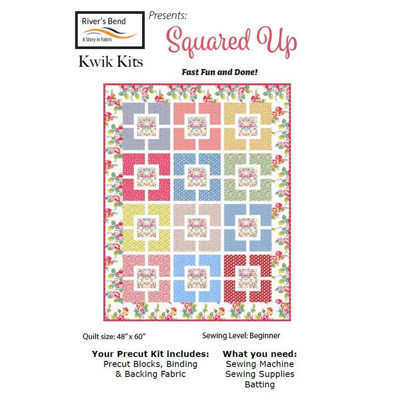 Cottage Blooms -Squared Up Kwik Kit (58x74)