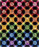 Color Collage Quilt Kit - Black Background