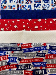 5 Yards Bundle Brave & USA Patriotic theme with Free Pattern